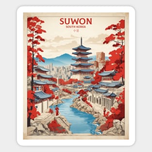 Suwon South Korea Travel Tourism Retro Vintage Magnet